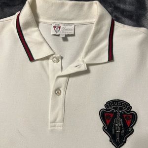 White Gucci Crest Polo,XXL